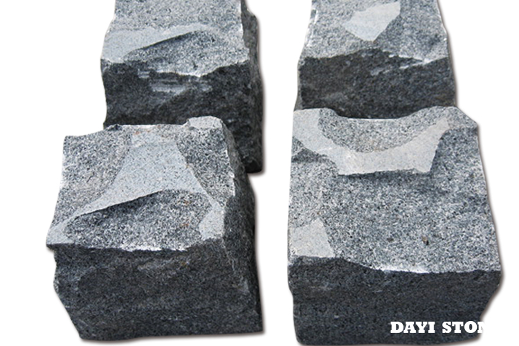 Cubes Dark Grey Granite G654 Top Flamed 4 sides natural split Bottom rough 10x10x10cm - Dayi Stone